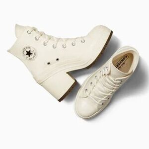 Converse White Heeled Boots